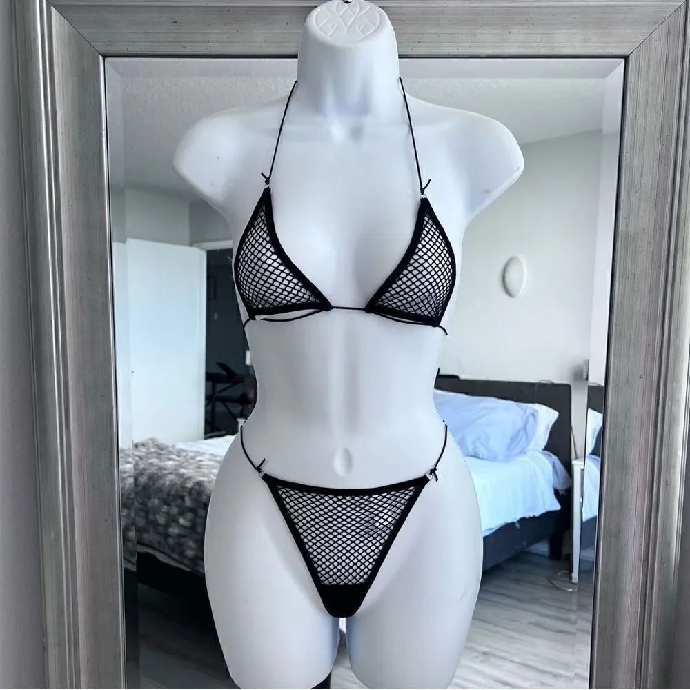 Fishnet Insert Lingerie Set Size S - Picture 1 of 6